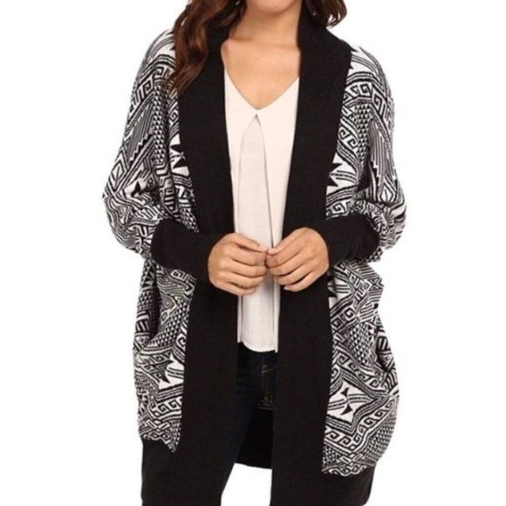 Rachel Pally Cocoon Sweater Oversized Southwestern Tribal Aztec Print Cozy OS